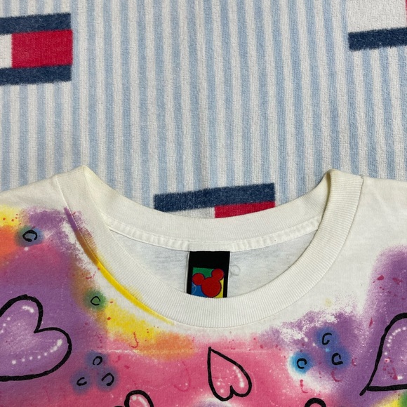 Vintage Disney Mickey & Minnie Mouse Hearts Love short sleeve tee shirt - Picture 5 of 16